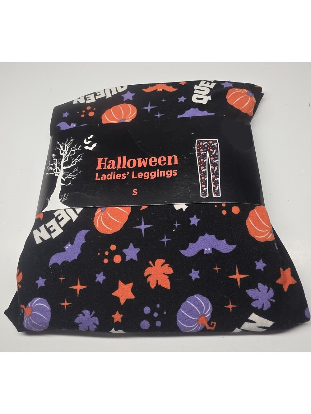 Halloween Queen Pumpkin Bats Leggings Womens Size S Bobbie Brooks NWT